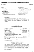 The New Era - original contents page